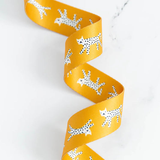 Ruby Star Society 1.5" Wide Webbing - Snow Leopard Yellow