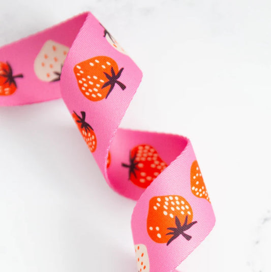 Ruby Star Society 1.5" Wide Webbing - Strawberry Daisy