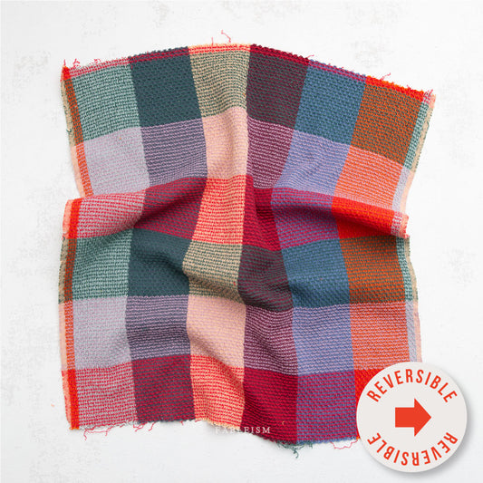 Fableism Waffle Happy Checkers 55" Wide - Sangria