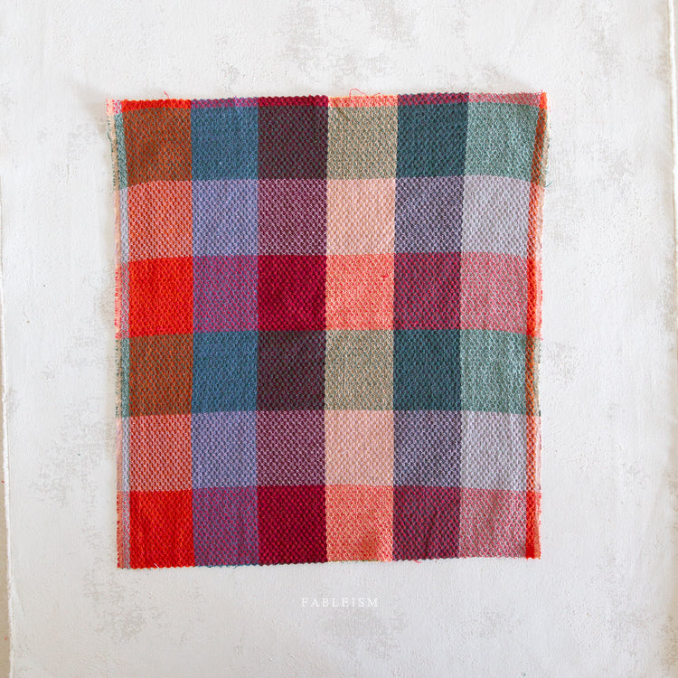 Fableism Waffle Happy Checkers 55" Wide - Sangria
