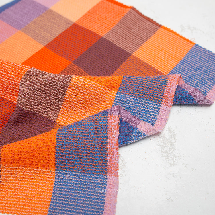 Fableism Waffle Happy Checkers 55" Wide - Sorbet