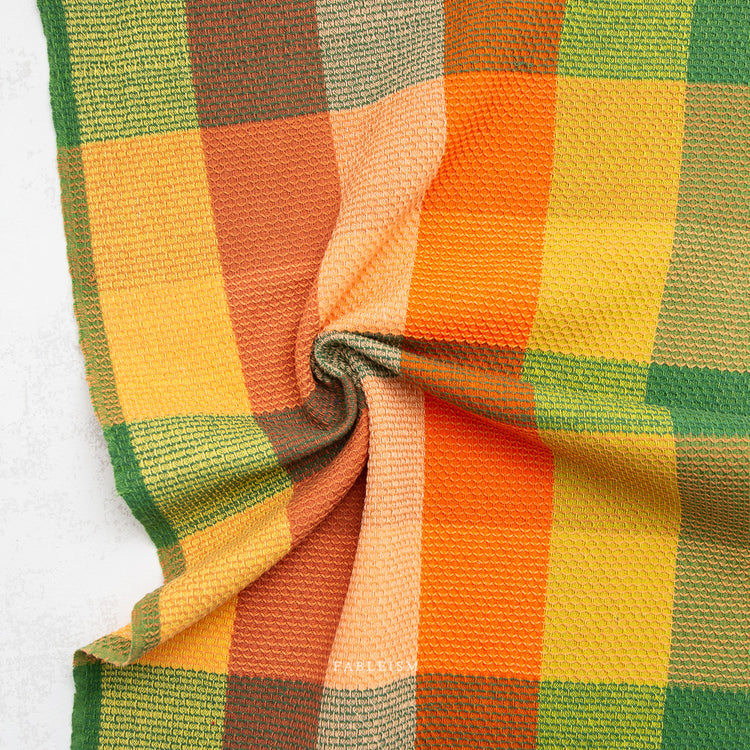 Fableism Waffle Happy Checkers 55" Wide - Cider