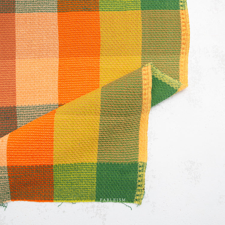Fableism Waffle Happy Checkers 55" Wide - Cider