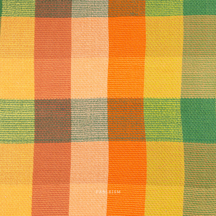 Fableism Waffle Happy Checkers 55" Wide - Cider