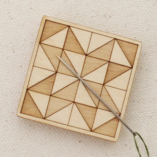 Oh Little Wren Wooden Magnetic Needle Minder - Quilt Block