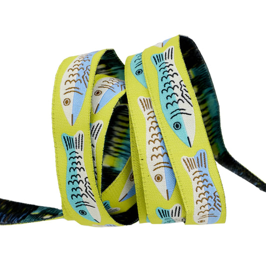 Ruby Star Society - Ooh Lucky Lucky - Sardines in Citron 5/8" Width Ribbon