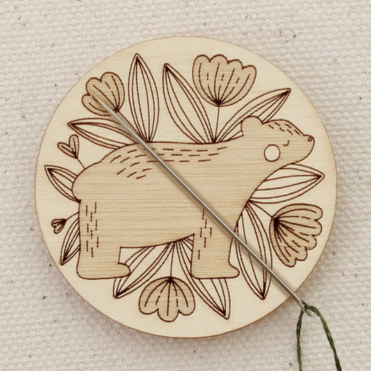 Oh Little Wren Wooden Magnetic Needle Minder - Bear