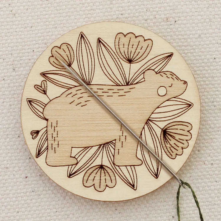 Oh Little Wren Wooden Magnetic Needle Minder - Bear