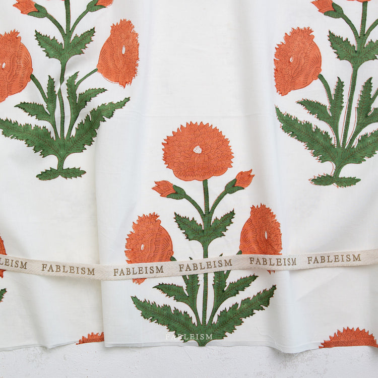 Fableism Indian Block Prints - Cottage - Boho Floral in Sienna