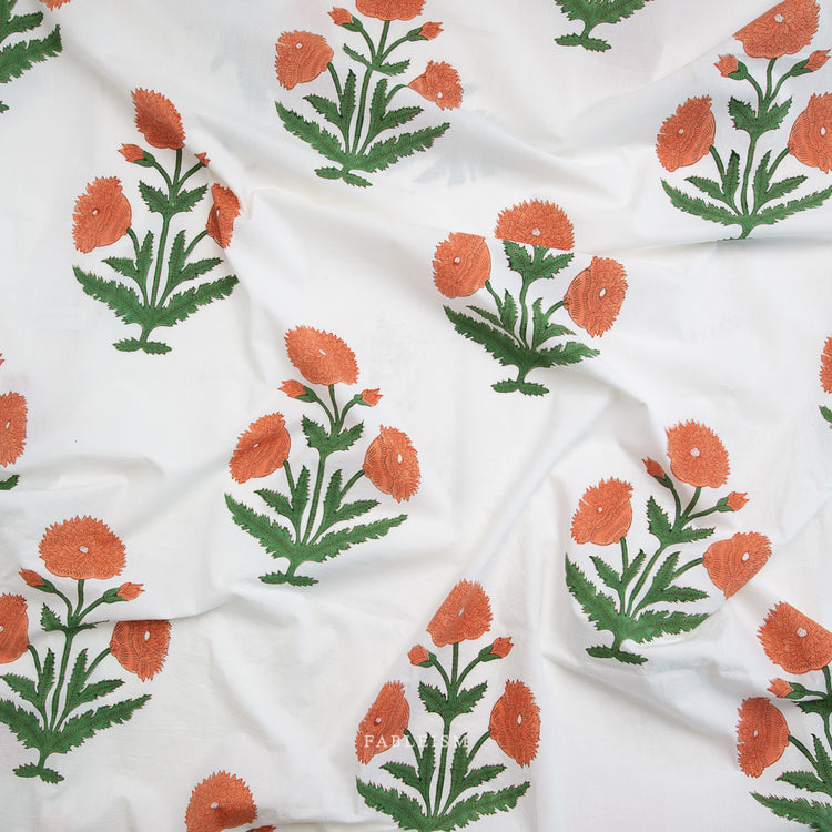 Fableism Indian Block Prints - Cottage - Boho Floral in Sienna