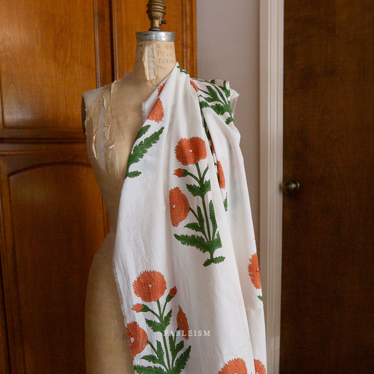 Fableism Indian Block Prints - Cottage - Boho Floral in Sienna