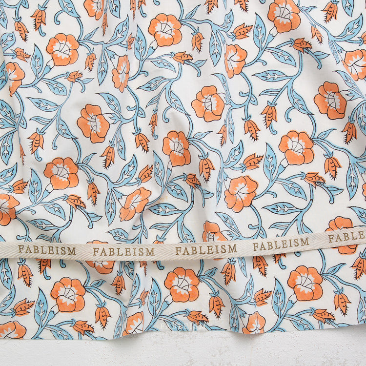 Fableism Indian Block Prints - Cottage - Boho Trumpet Vines in Winter