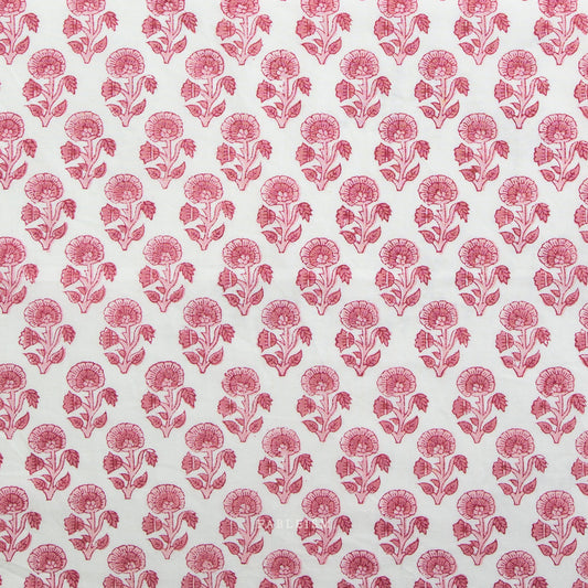 Fableism Indian Block Prints - Cottage - Stamp Floral in Pink