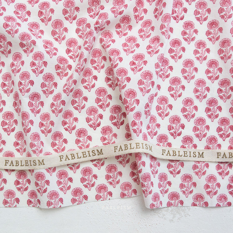 Fableism Indian Block Prints - Cottage - Stamp Floral in Pink