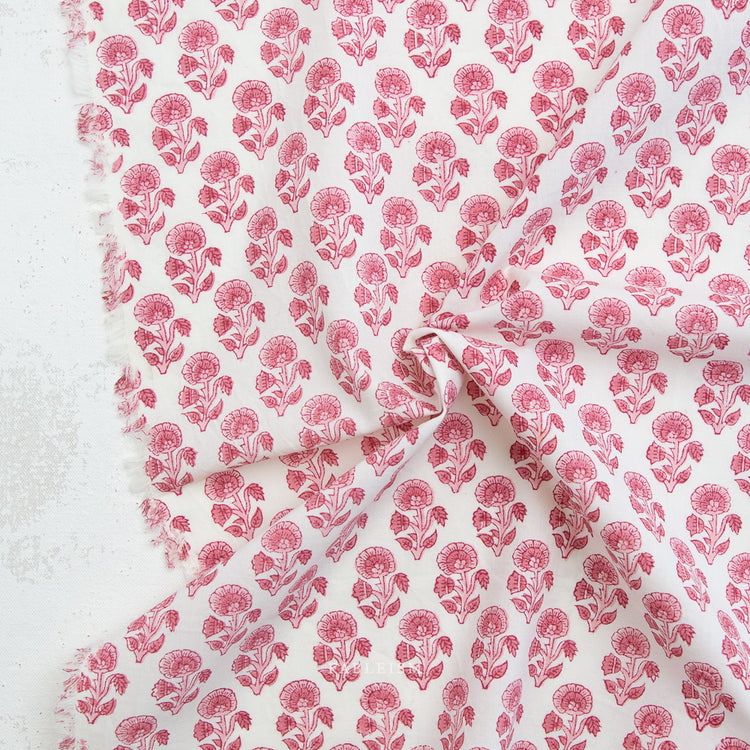 Fableism Indian Block Prints - Cottage - Stamp Floral in Pink