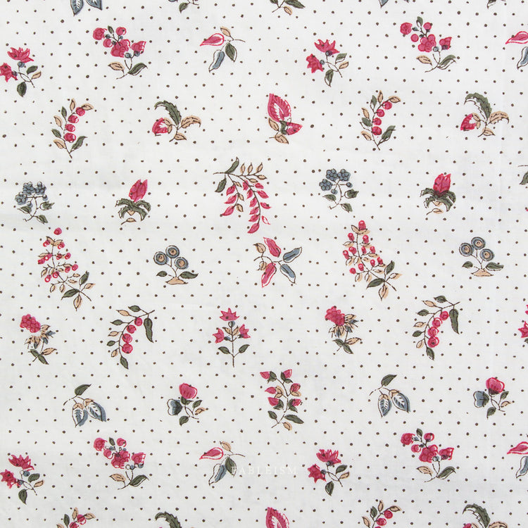 Fableism Indian Block Prints - Cottage - Dottie Floral in Cream