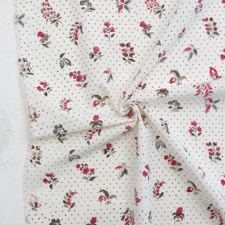Fableism Indian Block Prints - Cottage - Dottie Floral in Cream
