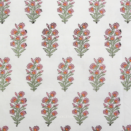 Fableism Indian Block Prints - Cottage - Wild Floral in Blushing