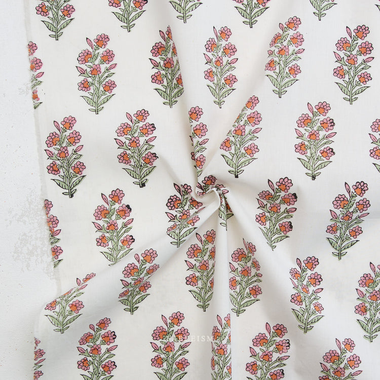 Fableism Indian Block Prints - Cottage - Wild Floral in Blushing