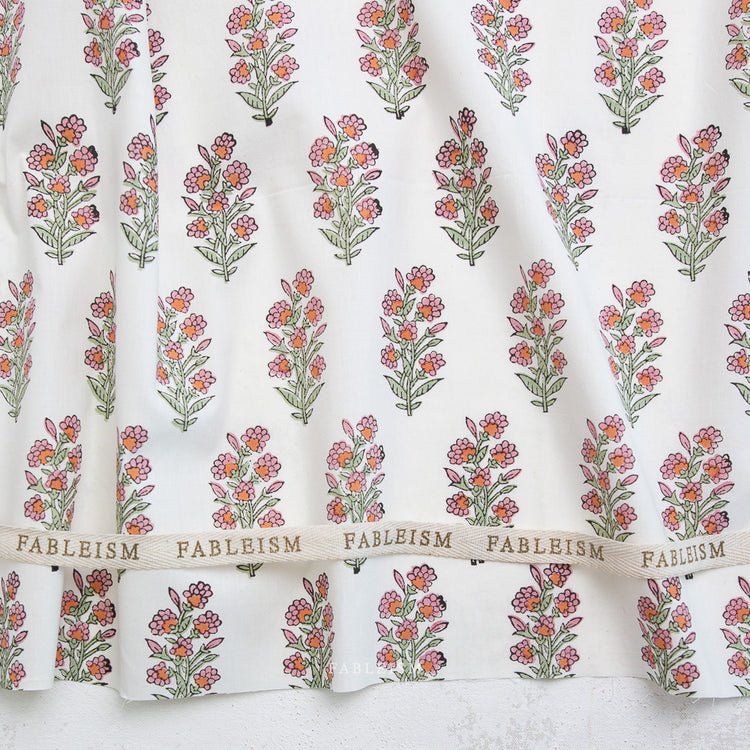 Fableism Indian Block Prints - Cottage - Wild Floral in Blushing