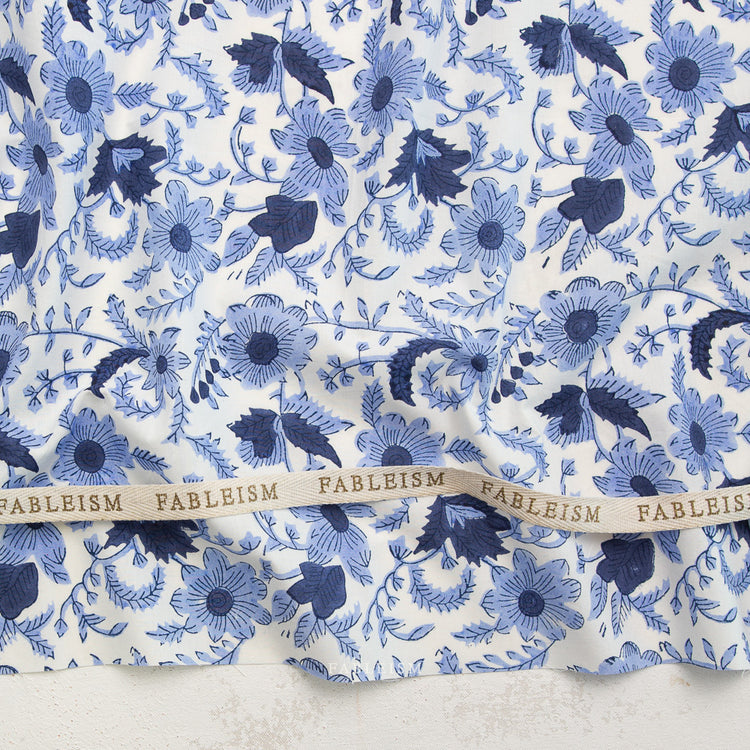 Fableism Indian Block Prints - Cottage - Country Floral in Blue