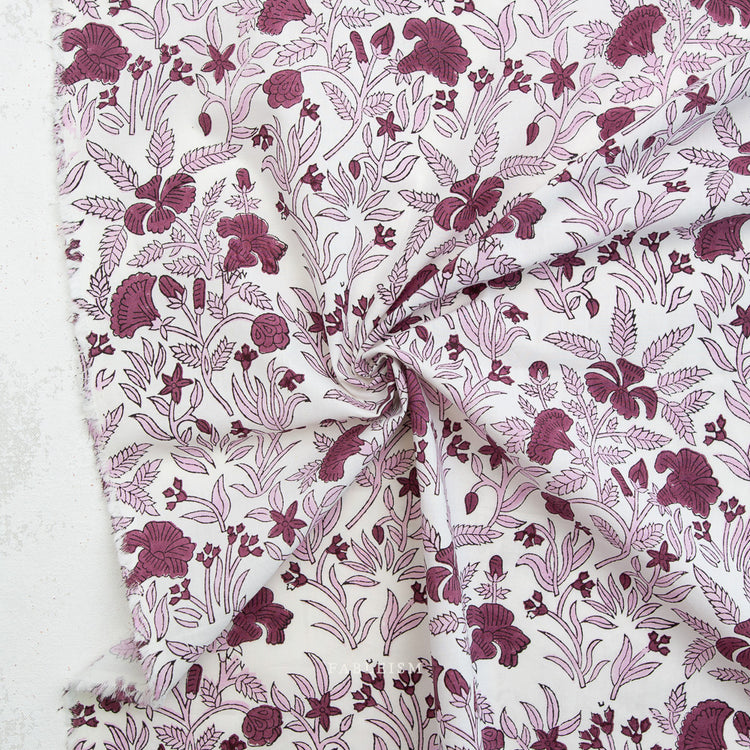 Fableism Indian Block Prints - Cottage - Cosy Floral in Purple