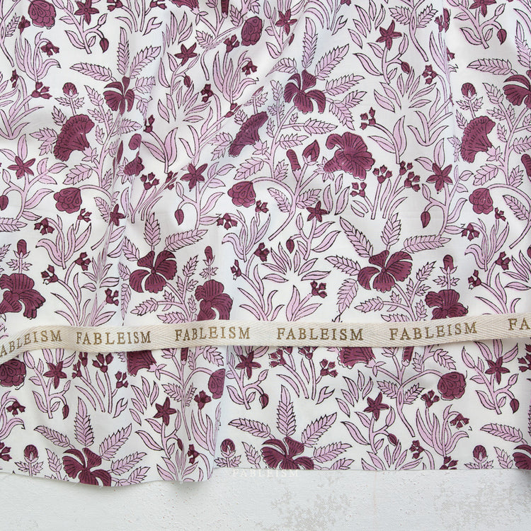 Fableism Indian Block Prints - Cottage - Cosy Floral in Purple