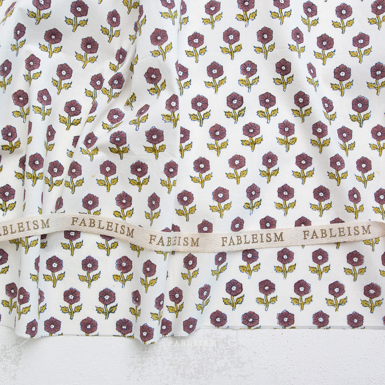 Fableism Indian Block Prints - Cottage - Flowerling in Eggplant