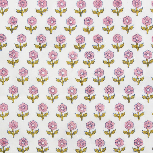 Fableism Indian Block Prints - Cottage - Flowerling in Pink