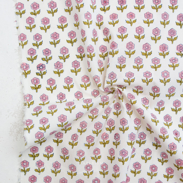 Fableism Indian Block Prints - Cottage - Flowerling in Pink