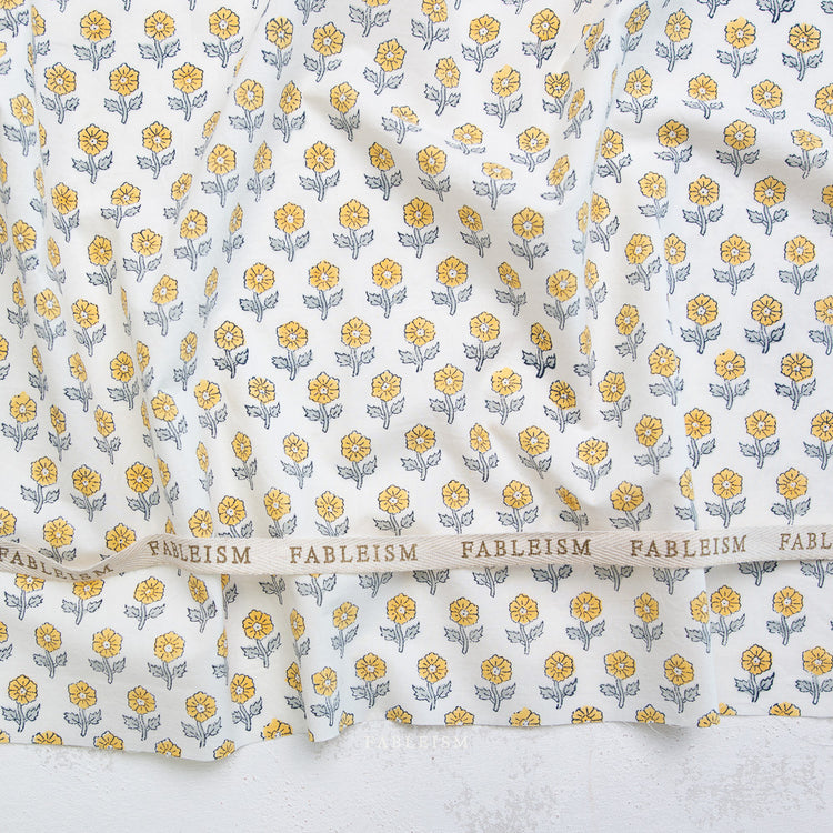 Fableism Indian Block Prints - Cottage - Flowerling in Yellow