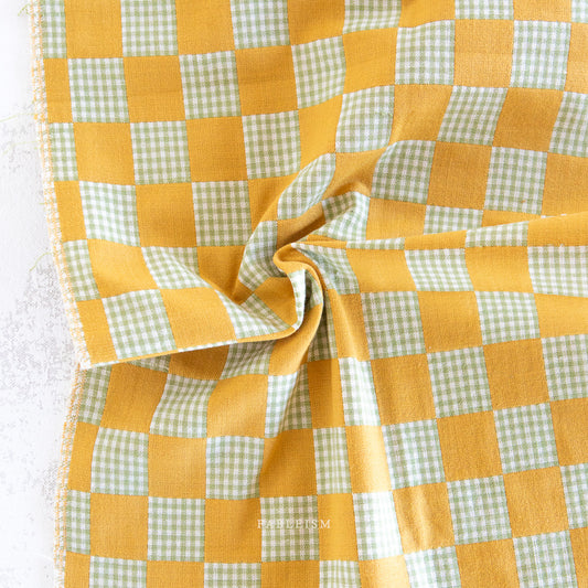 Fableism Checkmate Checkers - Double Cloth Reversible - Citrine - Pre-Order Due June 2025