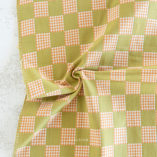 Fableism Checkmate Checkers - Double Cloth Reversible - Kiwi - Pre-Order Due June 2025