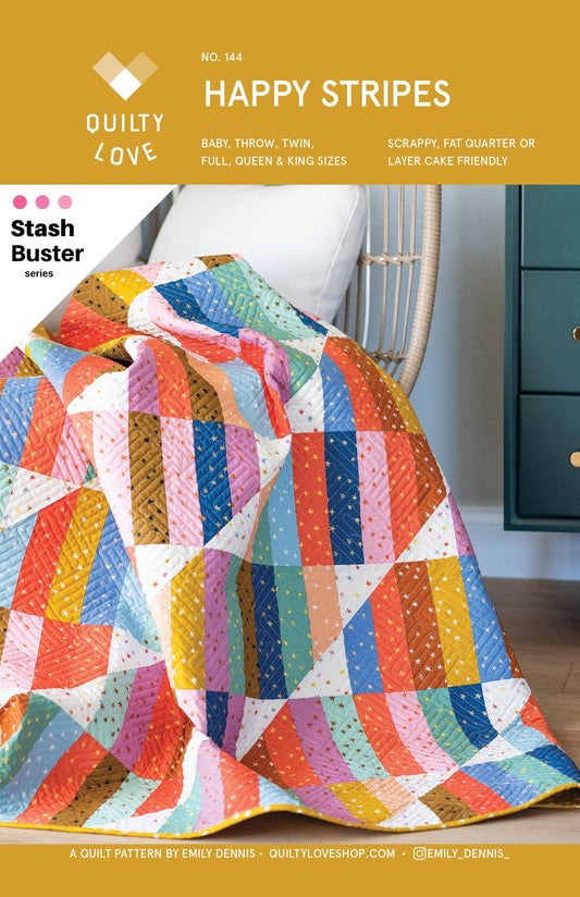 Quilty Love Happy Stripes Quilt Pattern