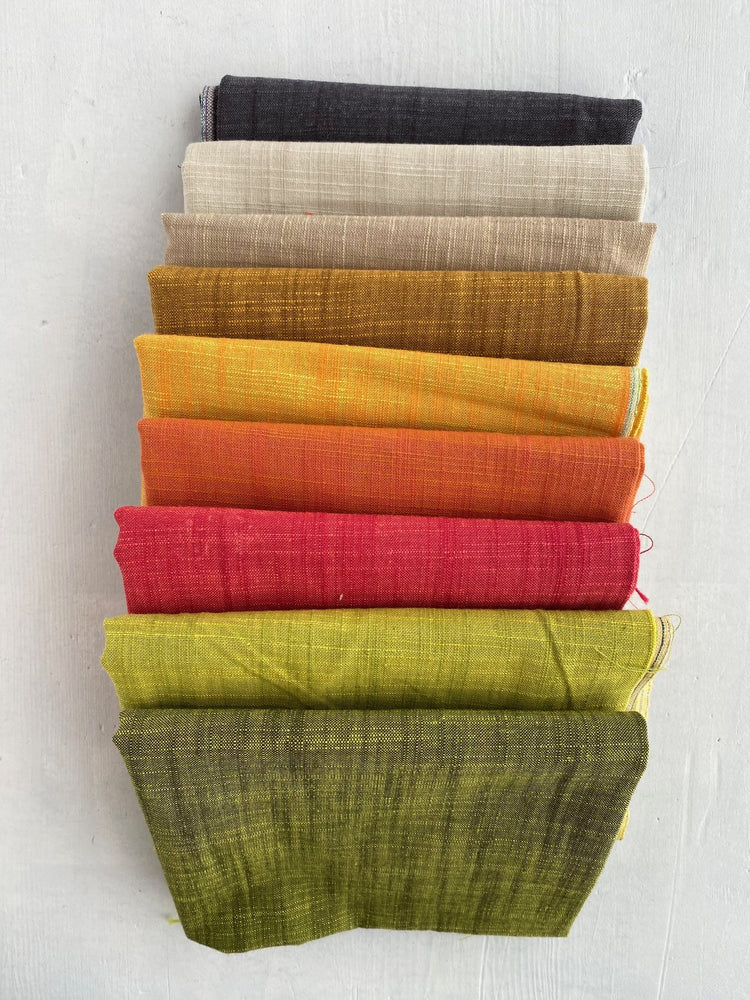 Jo Avery Curated Fabric Bundle - 9 Fat Eighths - Handloom - Earthy