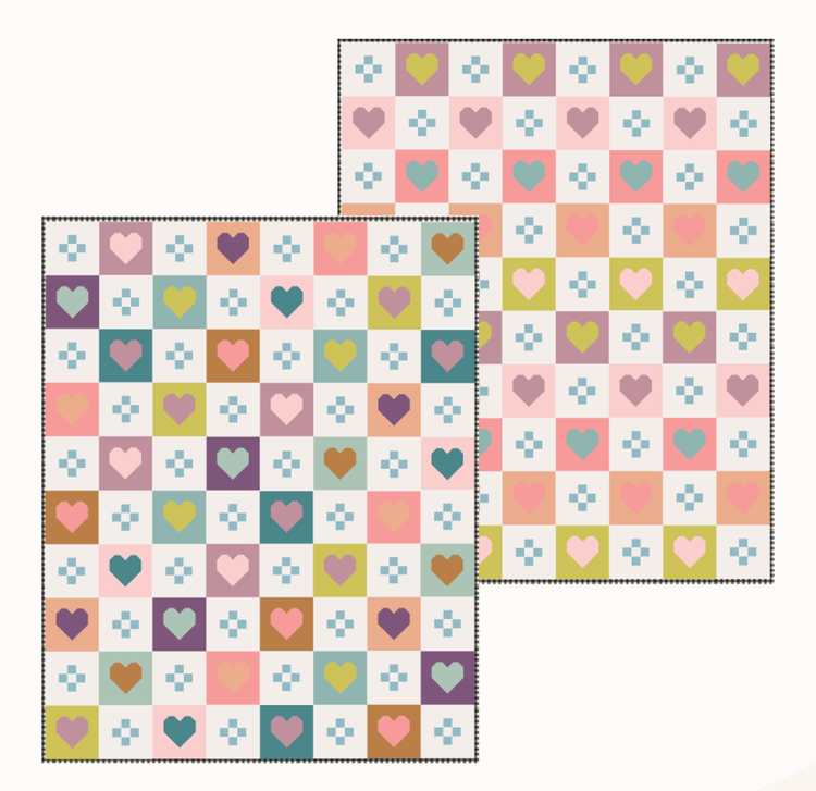 Quilty Love Cozy Checkered Hearts Quilt Pattern
