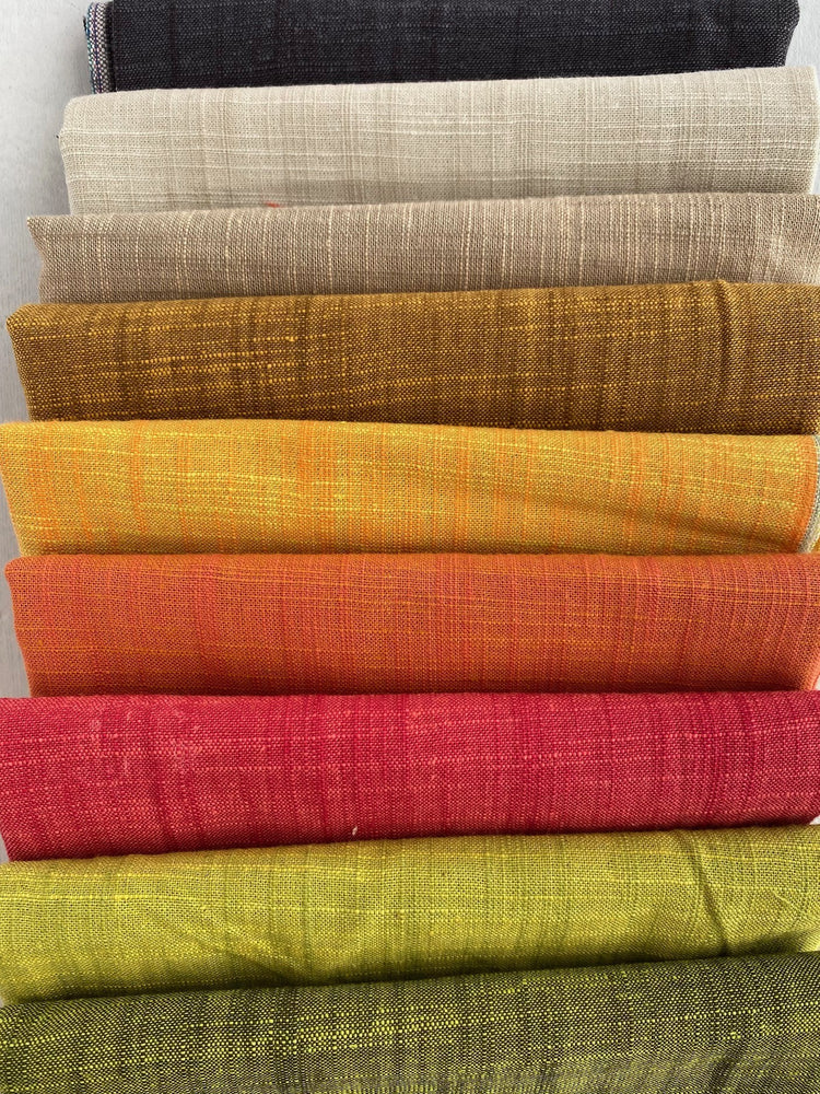 Jo Avery Curated Fabric Bundle - 9 Fat Eighths - Handloom - Earthy