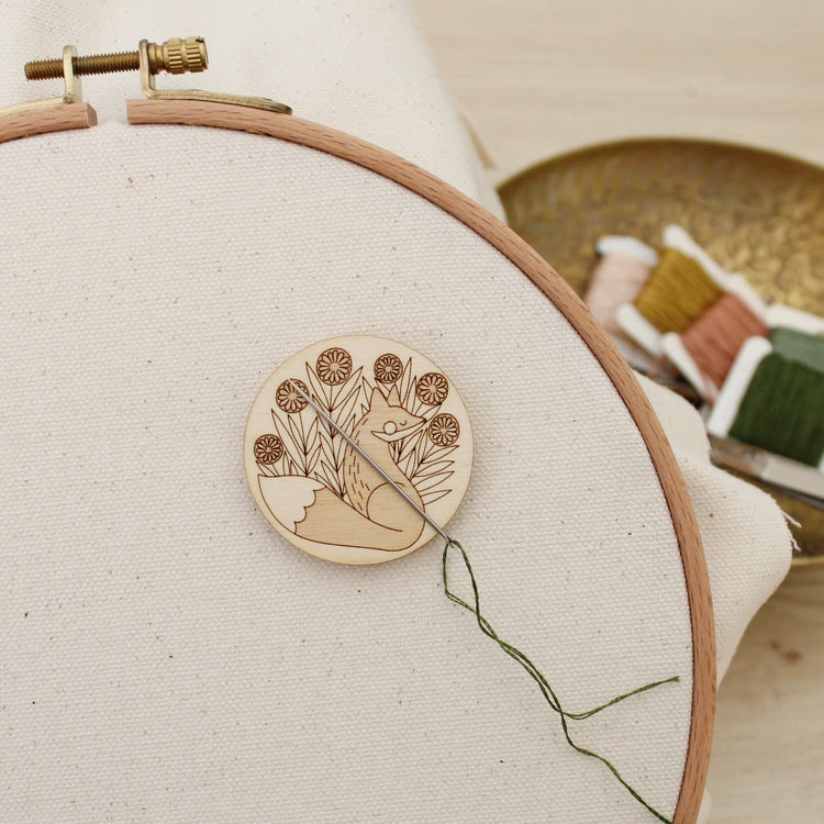 Oh Little Wren Wooden Magnetic Needle Minder - Fox