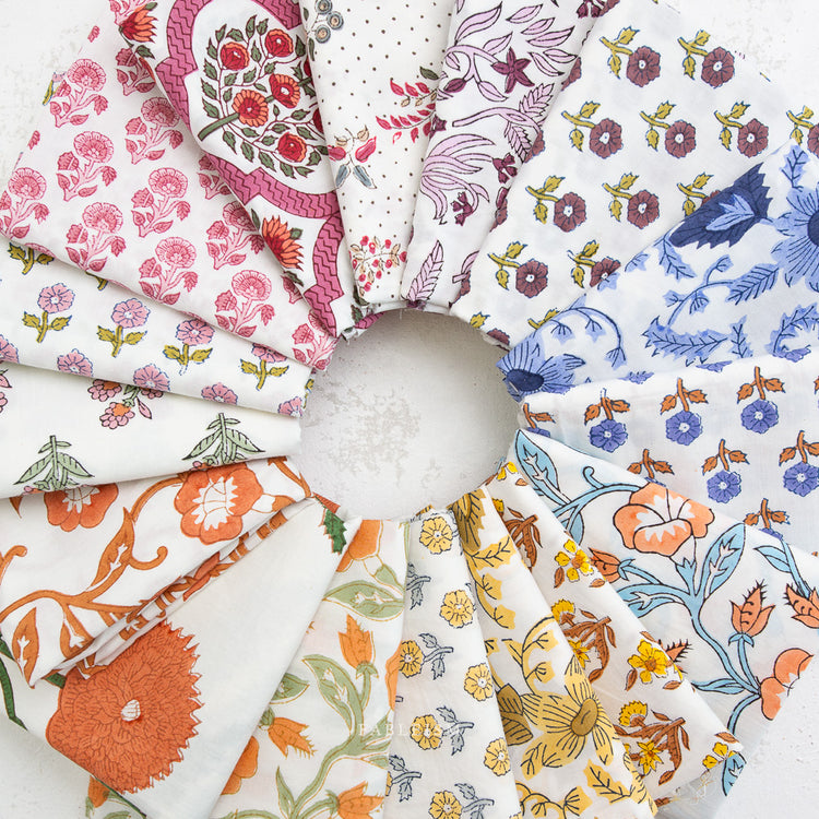Fableism Indian Block Prints - Cottage - 15 Fat Quarter Bundle