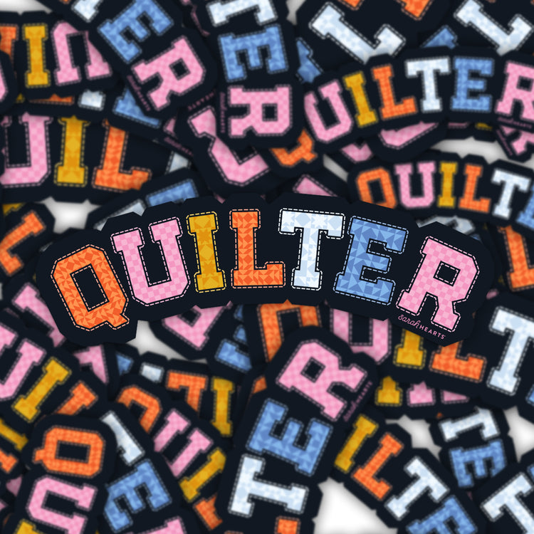 Sarah Hearts - Quilter Vinyl Sticker
