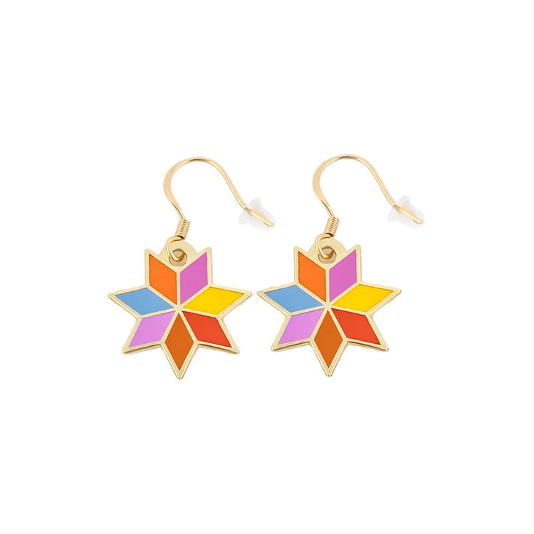 Ruby Star Society Earrings - Alexia Quilt Star