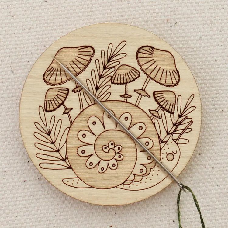 Oh Little Wren Wooden Magnetic Needle Minder - Snail