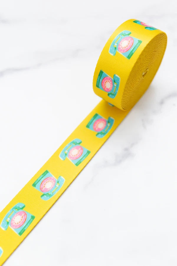 Ruby Star Society 1.5" Wide Webbing - Telephones
