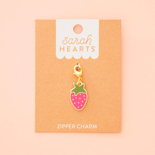 Sarah Hearts - Strawberry Zipper Charm