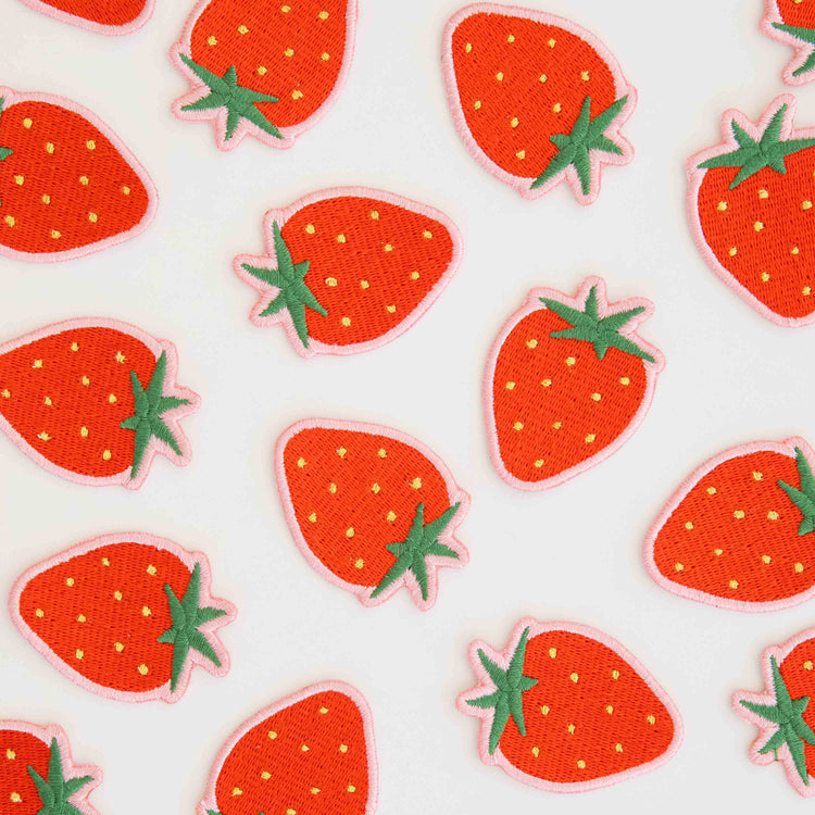 Sarah Hearts Iron-On Patch - Strawberry