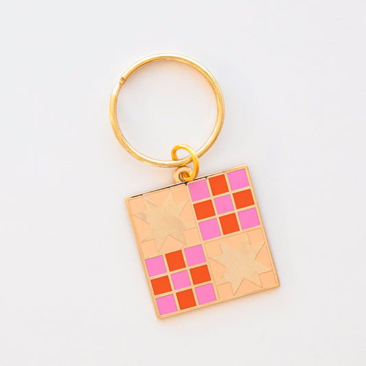 Sarah Hearts - Then Came June - Campfire Glow Quilt Keyring