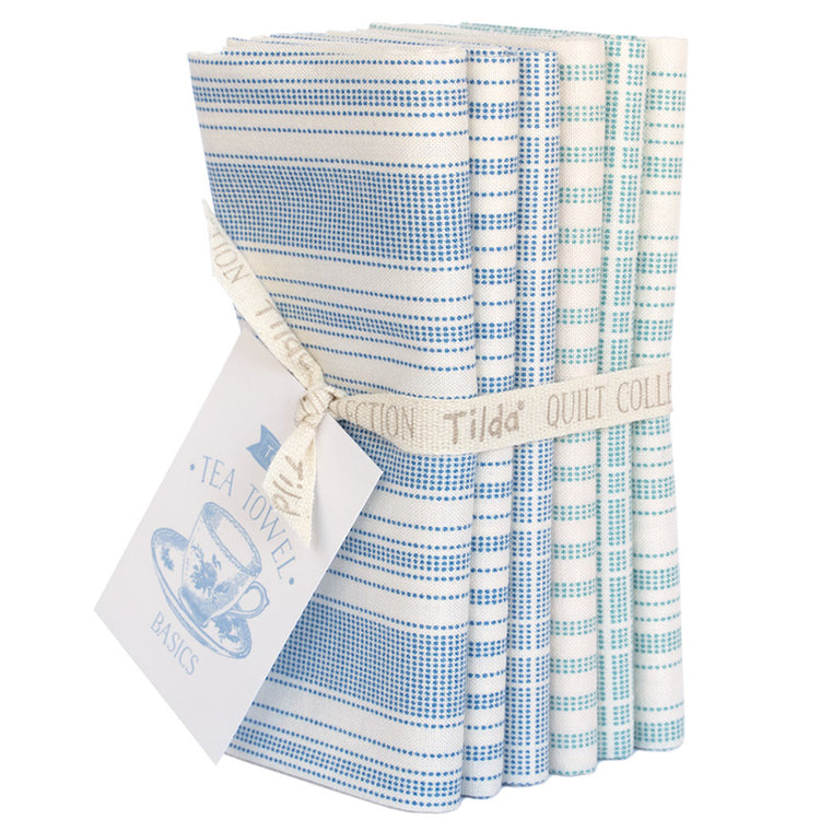 Tilda Tea Towel Basics 6 Fat Quarter Pack Blue/Teal