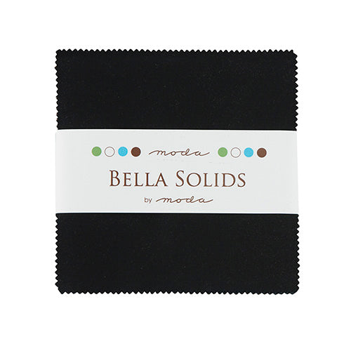 Moda Bella Solids 5" Charm Pack - Black