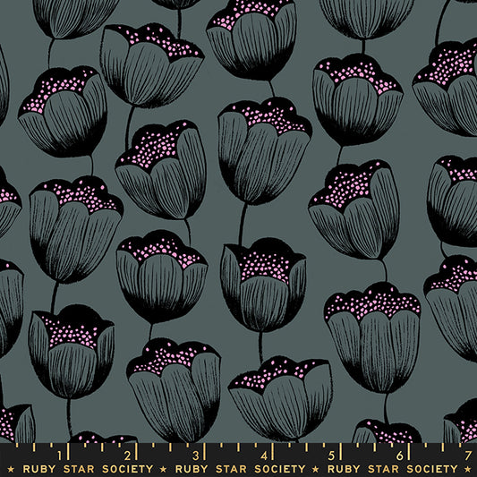 Ruby Star Society Firefly - Magic Tulips Dark Grey